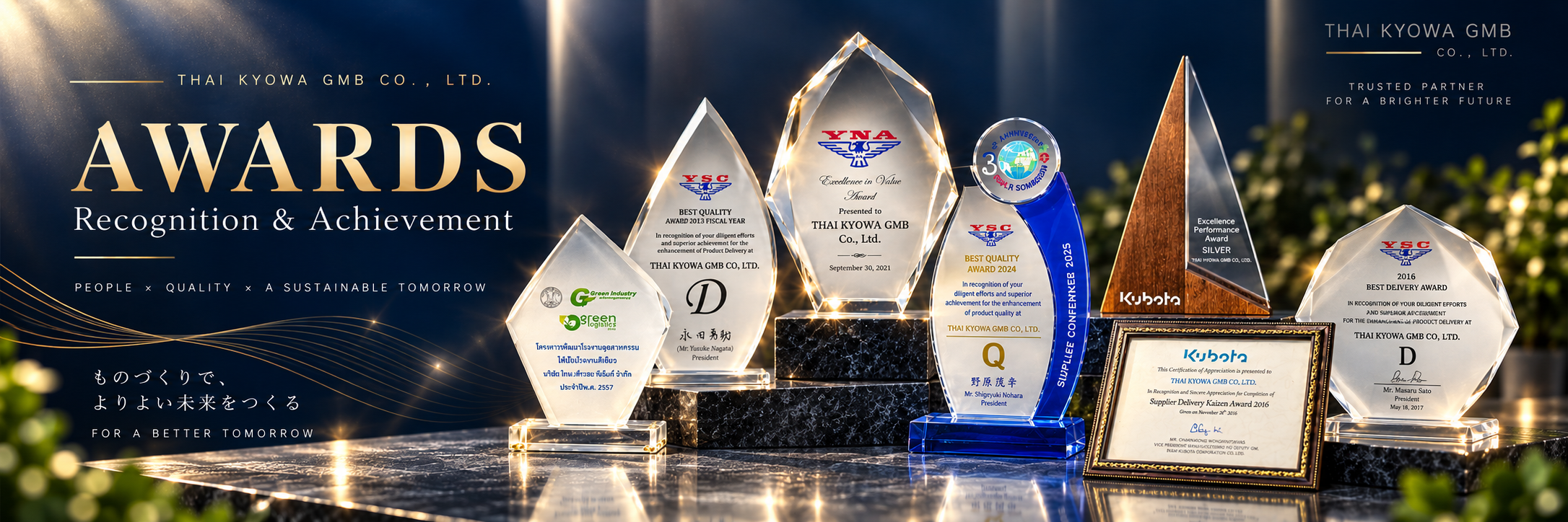 Thai Kyowa GMB awards and recognition
